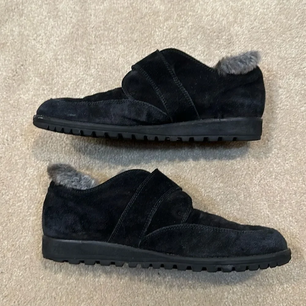 Stuart Weitzman Faux Fur Women Suede Sneaker Size 8 M
